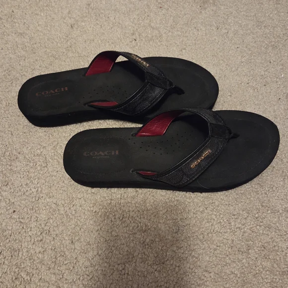 Coach Black Flip Flops - Picture 3 of 6